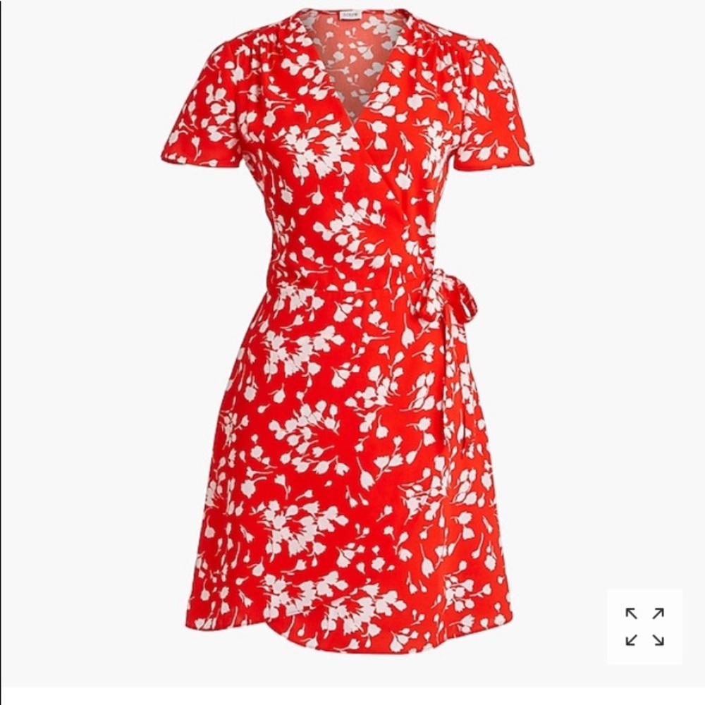Orange J Crew wrap dress